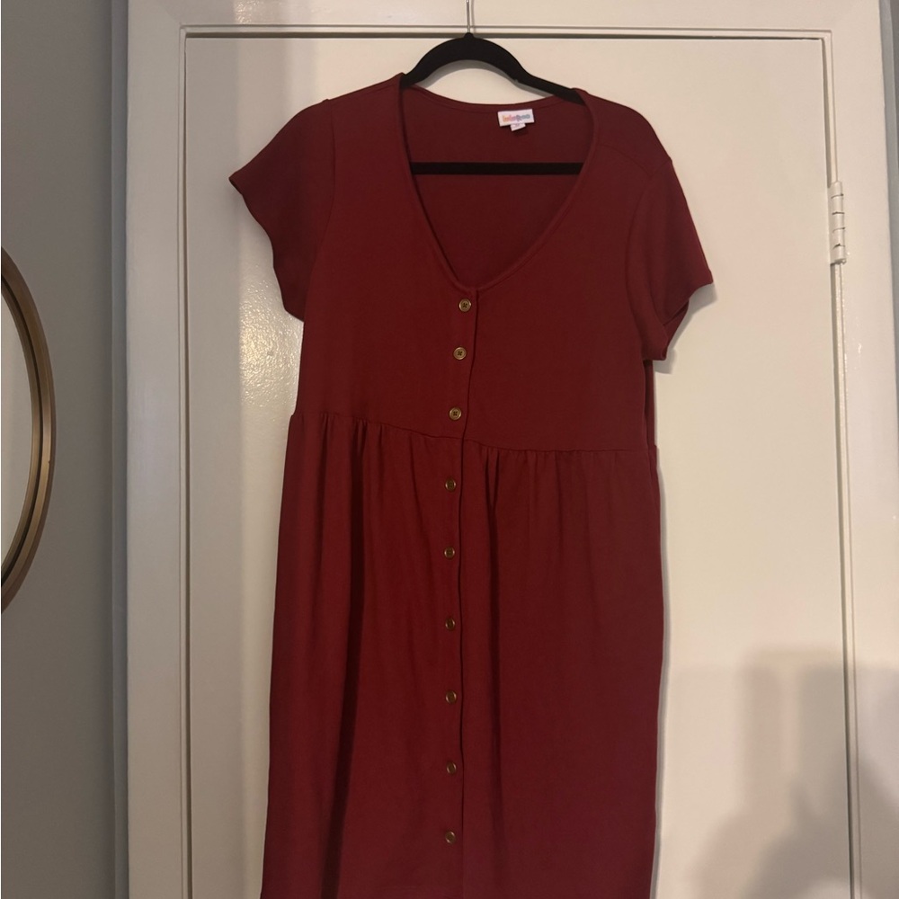 Women's Red Button-Down Dress
